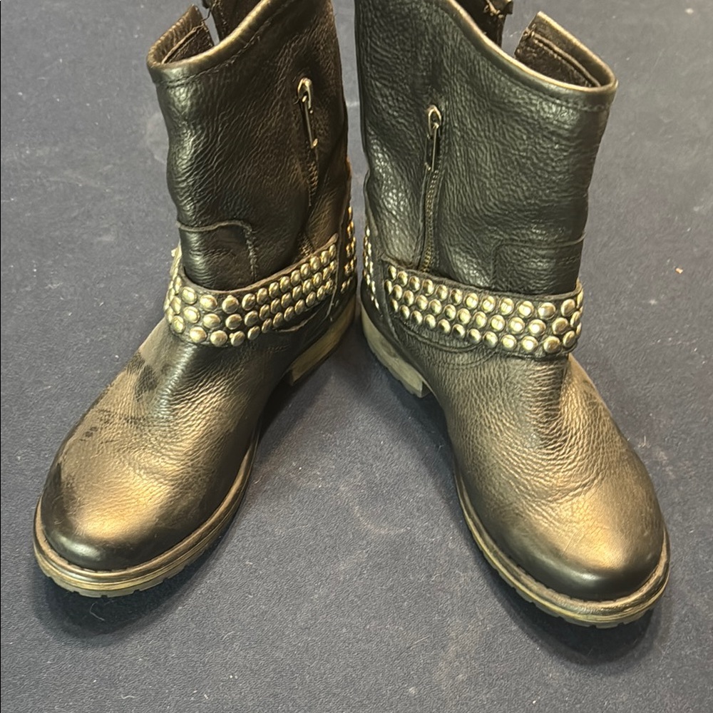 Steve Madden Black Studded Moto Boots